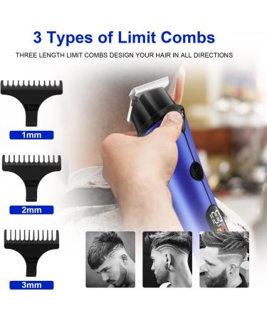 KEMEI EMEI Blue Hair Clippers for Men Electric Cordless Clippers for Hair Cutting Professional Barber Clippers USB Rechargeable Wireless Haircut Clippers km-641 - Buy Online on GoSupps.com