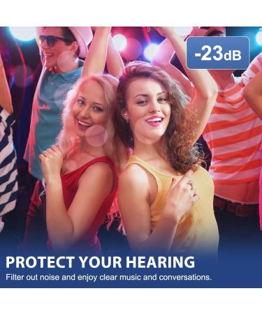 High Fidelity Concert Ear Plugs - 2 Pairs Noise Reduction Musician Earplugs for Concerts & Music Festivals - Hearing Protection up to 23dB - Blue - Buy Online on GoSupps.com