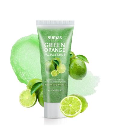 Green Orange Facial Scrub 50G - Deep Cleansing & Exfoliating Moisturizing For All Skin Types Alcohol-Free Face Moisturizer Facial Cleanser