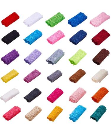 30 Yards Lace Fabric Stretch Elastic Trim 3.15 Wide - Perfect for Headbands, Garters, Wedding Bouquets - 30 Colors - 1 Yard Per Color - Buy Online on GoSupps.com