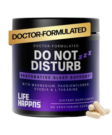 Doctor Formulated Triple Magnesium for Sleep, Calm & Relaxation with Chelated Magnesium Glycinate, L-Theanine, Passionflower & Evodia Non-Habit, No Melatonin Magnesium Sleep Aid Support Supplement DO NOT DISTURB