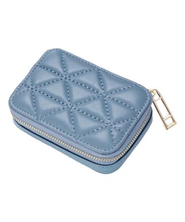 Lipstick Case with Mirror for Purse Travel Makeup Bag Lipstick Holder Bag for New Year Gift Girls Holiday Women Blue