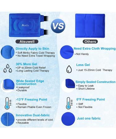 Atsuwell Reusable Gel Ice Pack for Knee Pain Relief - Cold Compress Therapy for Injuries, Swelling, Arthritis, Meniscus Tear, ACL - Ideal for Knee Replacement Surgery - Buy Online on GoSupps.com
