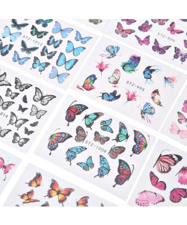 Colorful Butterfly Nail Art Stickers Self-Adhesive Tips DIY Nail Art Design Stencil Fingernail Decorations DIY Nail Art Accessories for Home Nail Salon - Buy Online on GoSupps.com