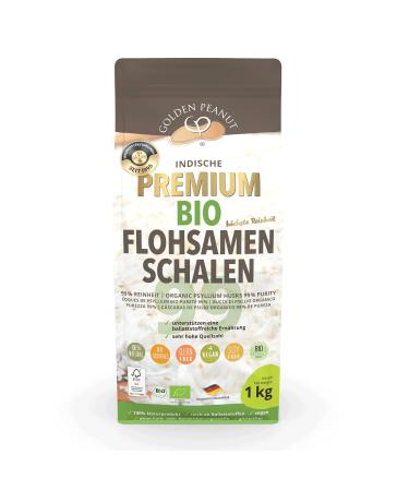 Organic Golden Peanut Psyllium Husks 1 kg - 99% Pure High Fiber Gluten-Free Vegan - Natural Product from India - Buy Online on GoSupps.com