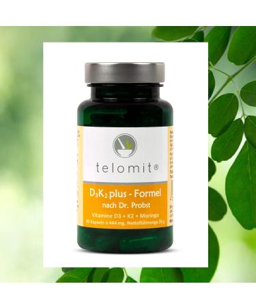 Telomit D3K2plus Formula - Moringa Powder Capsules for Enhanced Immune Support | Buy Internationally - Buy Online on GoSupps.com