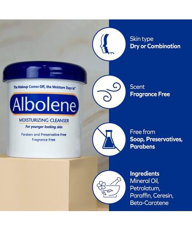 Albolene Face Moisturizer and Makeup Remover 12 oz - Fragrance-Free Facial Cleanser & Cleansing Balm - Buy Online on GoSupps.com