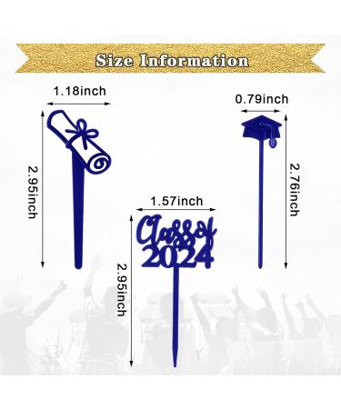 90 Pieces Class of 2023 Theme Graduation Cake Topper Cupcake Picks Plastic Picks Graduation Cupcake Decorations for Party Supplies and Graduation Party Favors 3 Styles (Blue) - Buy Online on GoSupps.com
