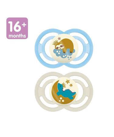 MAM Perfect Night Baby Pacifier | Glows in the Dark | Patented Nipple | 2 Pack for 16+ Months | Ideal for Boys - Buy Online on GoSupps.com
