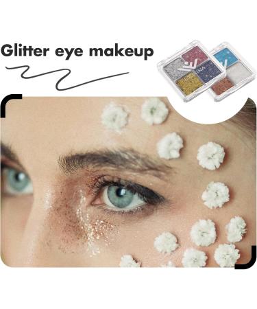 Healeved 2Pcs Glitter Eye Shadow Stage Show Eye Makeup Women Makeup Shiny Eyeshadow Women Cosmetics Supplies - Buy Online on GoSupps.com