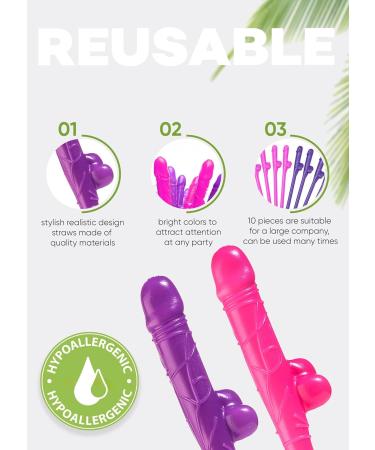 Bachelorette Penis Straws 10pcs Pecker Straws Bride Party Bachelorette Crazy Straws Drinking Straws - Buy Online on GoSupps.com