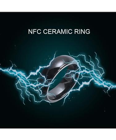Waterproof Ceramic NFC Ring - Universal Type 2 215 Chip - All-Round Sensing Technology - Men/Women Fashion Ring (Size 8, Black) NFC 215 Ring - Buy Online on GoSupps.com