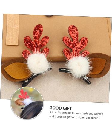 ABOOFAN 4 Pairs Christmas Antler Hair Christmas Hair Barrettes Reindeer Hair Accessory Reindeer Cosplay Clip Hair Clips for Kids Christmas Hair Pin Antlers Flocked Plastic Woman Cute - Buy Online on GoSupps.com
