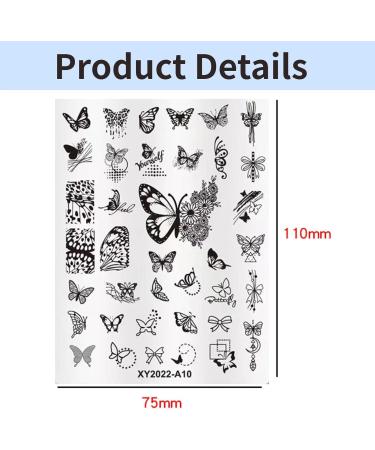 RUNRAYAY Nail Stamping Plates Butterfly Theme Nail Art Plate Stainless Steel Design Stamp Template for Printing Stencil Tools - Buy Online on GoSupps.com