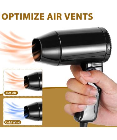 SHASUXTING 12V Car Styling Hair Dryer 2 Speed Car Hair Blow Dryer with Foldable Handle Compact Car Hair Dryer Available Hot and Cold Wind Car Styling Hair Blower for Self-Driving Travel Window Defrost Black - Buy Online on GoSupps.com