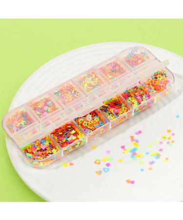 Flower Nails Flakes 12 Colors Nails Art Nail Sequins Nail Glitter Mix Color Fluorescent(02) - Buy Online on GoSupps.com