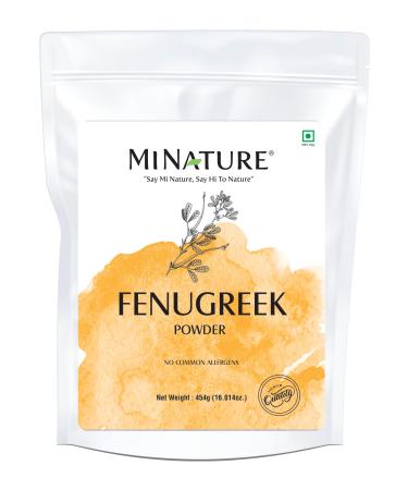 Fenugreek Seed Powder (TRIGONELLA FOENUM) by mi nature | Methi dana powder | (454/ (1 lb) / 16 ounces)| 100% Pure & Natural No addictives| Made in India| NON-GMO Vegan Gluten Free