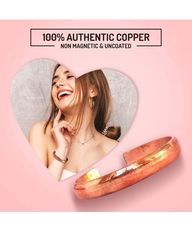 Copper Bracelet for Arthritis Relief - Pure Solid Copper for Joint Pain, Inflammation, Skin Allergies - Men & Women (Set of 2) - Buy Online on GoSupps.com