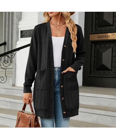 Gefomuofe Cardigan Women's Long Cardigan Lightweight Loose Cardigan Long Cardigan Women's Lightweight Loose Casual Cardigan Sun Protection Shirt Holiday Beach Blouse XL Black - Buy Online on GoSupps.com