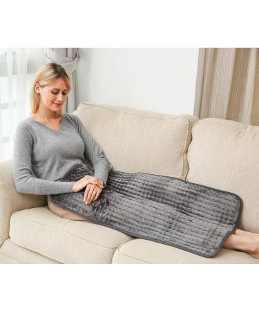Ambershine 45cmx85cm XXXXL King Size Fast-Heating Electric Heating Pad - 6 Temp Settings for Pain Relief in Back, Neck, Shoulders, Abdomen, Legs - Dark Gray - Buy Online on GoSupps.com