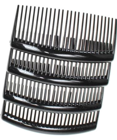 4 Pack of Large 9cm Plain French Side Hair Combs Slides Grips Clips Hair Accessories for Women Girls by Glitz4Girlz (Black) - Buy Online on GoSupps.com