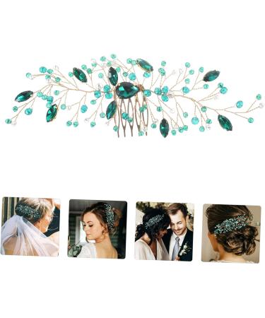 DRESSOOS wedding hair accessories bridal hair comb green hair comb lightweight hair comb bride headpiece wedding hair comb hair styling accessories side hair comb crystal headgear hairpin - Buy Online on GoSupps.com