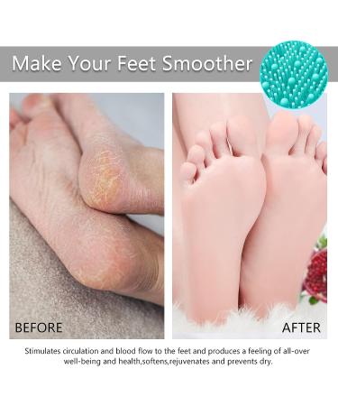 AMOBON Shower Foot Scrubber Mat - Non-Slip Silicone Cleaner for Dead Skin Removal and Foot Massage | Green - Buy Online on GoSupps.com