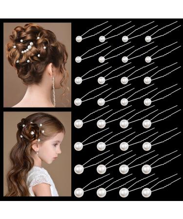 Kiiwah 32-Piece U-Shaped Hair Jewelry with Pearls - Elegant Hair Accessories for Brides & Parties | 4 Sizes Available - Silver - Buy Online on GoSupps.com