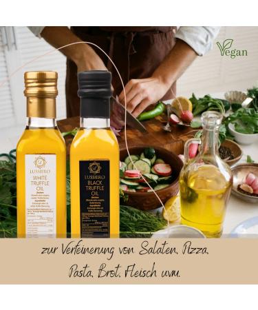 Lussiero Truffle Oil Set - White & Black Truffle Oils Delicatessen Gift Set (2 x 250ml) - Perfect Gourmet Gift for Food Lovers - Buy Online on GoSupps.com