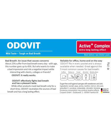 Odovit Bad Breath Solution - 5x Mouth Care Candies | Strong Fresh Breath & Pleasant Taste - Easy Mouthwash Alternative - Buy Online on GoSupps.com