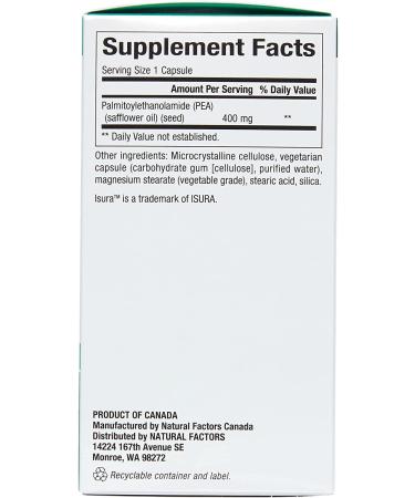 Natural Factors PEA400 - 90 Vegetarian Capsules for Enhanced Wellness - Buy Online on GoSupps.com