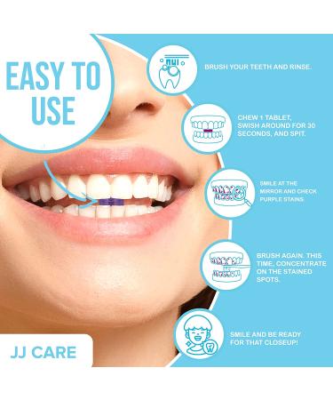 JJ Care Teeth Plaque Disclosing Tablets (120 Count) - Berry Flavor for Kids and Adults - Buy Online on GoSupps.com