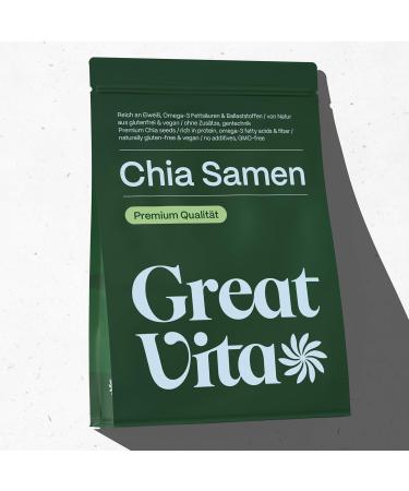 GreatVita Graines de chia (1x 800g) naturelles sans OGM - Buy Online on GoSupps.com
