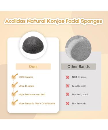 Konjac Organic Cleansing Exfoliating Facial Sponges Set Natural Activated Charcoal Konjac Face Scrubbers Sponge for Exfoliator Skincare Makeup Remover Body Washing for Oily Dry Sensitive Skin - Buy Online on GoSupps.com