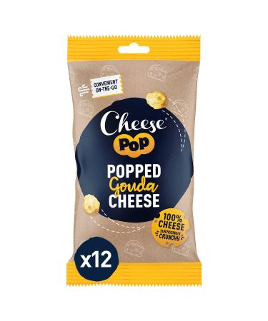 Surprisingly crispy & airy cheese pop deliciously creamy & versatile hard |Rich in protein |100% Gouda cheese popped snack 12x20g Gouda 20 g (12 Pack)