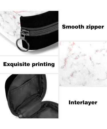 GIAPB Period Bag Sanitary Napkin Storage Holder | White Rose Gold Marble Makeup Pouch - Buy Online on GoSupps.com