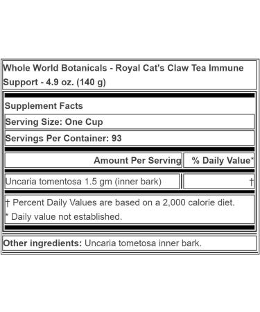 Royal Cat's Claw 4.9 oz (140 g) - Whole World Botanicals | Premium Herbal Supplement - Buy Online on GoSupps.com