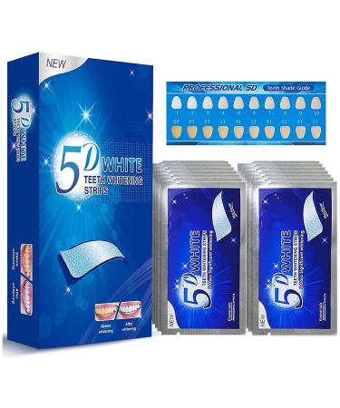 5D Teeth Whitening Strips 28 Strips Effective Teeth Whitener Teeth Whitening Strips for Teeth Sensitive, Reduced Sensitivity White Strips for Teeth Whitening