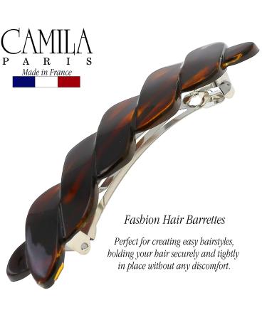 Camila Paris CP2427 French Braided Hair Barrette Clip - Tortoise Shell Design, Automatic Clasp, Strong Hold Grip - Women's Hair Accessory, Made in France - Buy Online on GoSupps.com