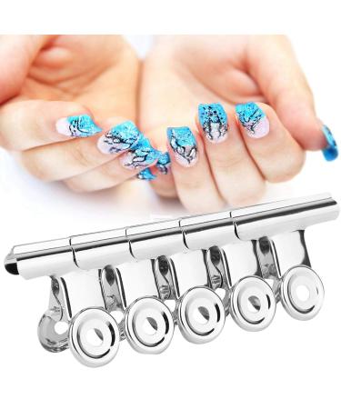 Nail Art Accessories - 5 Silver Manicure Clips for Thin & Long Nails | Nail Extension Tool - Buy Online on GoSupps.com
