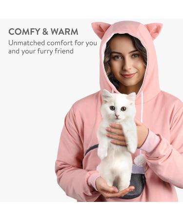 Homelevel Cat Pocket Hoodie - Cute Sweater with Dog Bag | Cat Sweater for Small Pets | Pink Pet Pocket Hoodie - Buy Online on GoSupps.com