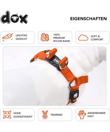 DDOXX Nylon Step-In Dog Harness - Adjustable Orange Puppy Harness for All Sizes - XXS (1.0 x 26-35 cm) - Comfortable & Durable International Shipping - Buy Online on GoSupps.com