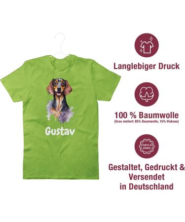 Personalized Dachshund T-Shirt for Dog Owners - Gift by Shirtracer - Custom Name Available - Light Green L - Buy Online on GoSupps.com