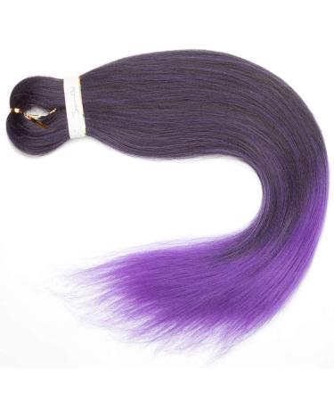 LDMY Pre-Stretched Braiding Hair Extensions - 8PCs 26inch Ombre Purple Synthetic Kanekalon Braids for Stylish Looks - Buy Online on GoSupps.com