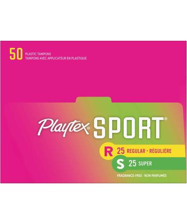 Playtex Sport Tampons with Flex-Fit Technology Regular & Super Multi Pack Unscented - 50 Count - Buy Online on GoSupps.com