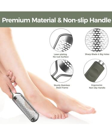 Easkeep Corneal Remover & Stainless Steel Corneal File | Hornhaut Trash Foot Gripper - Gray Green - Buy Online on GoSupps.com