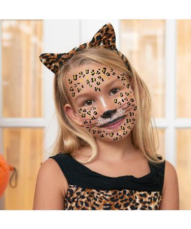 12 Sheets Cheetah Temporary Tattoos for Women - Leopard Print Face Stickers & Gold Whisker Tattoos - Ideal for Halloween Party Decoration - Buy Online on GoSupps.com