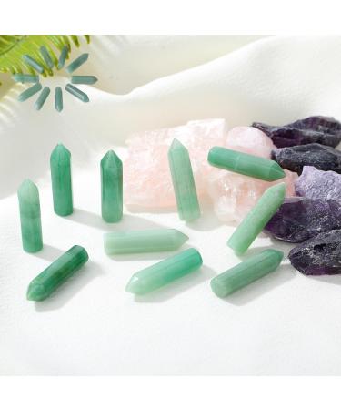 MAIBAOTA Green Aventurine Healing Crystals Gifts Wands Hexagonal Pointed Gemstones Set Bulk for Women Beginner Chakra Stones Nature Reiki Spiritual Energy Balancing Protection Crystal 10pcs - Buy Online on GoSupps.com
