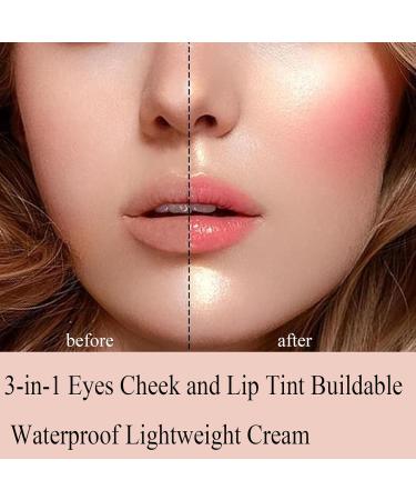 3 in 1 Lip and Cheek Tint Waterproof Lightweight Cream Buildable Blush Stick Multi-Use Lip Cheek Tint for Cheek Makeup (06) - Buy Online on GoSupps.com