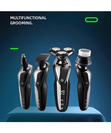 Electric Shaver Hair Clipper Nose Hair Trimmer face Washer 4 in 1-Three Floating Cutter Heads Double Ring Cutter net Avoid Pinching Your Beard Body wash Digital Display Large Capacity Battery - Buy Online on GoSupps.com